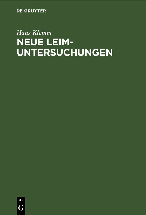 Neue Leim-Untersuchungen main product photo