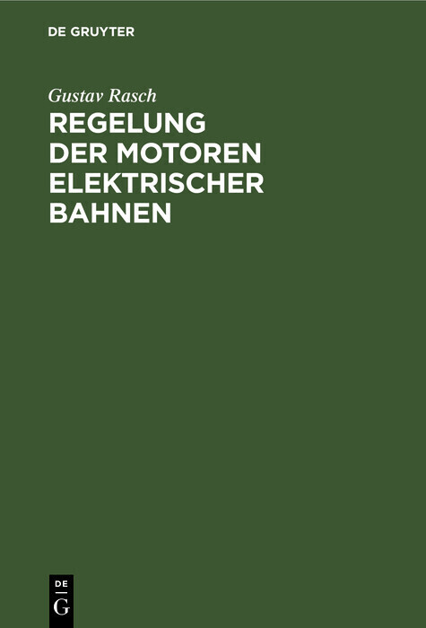 Regelung der Motoren elektrischer Bahnen main product photo