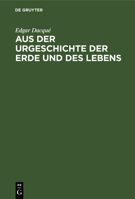 Aus der Urgeschichte der Erde und des Lebens main product photo