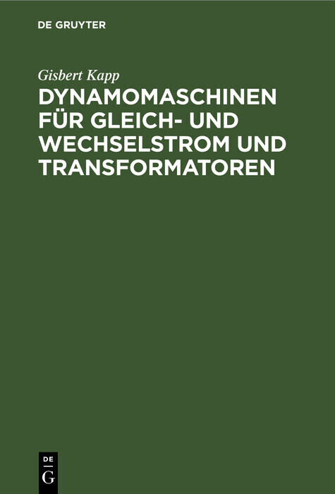 Dynamomaschinen für Gleich- und Wechselstrom und Transformatoren main product photo