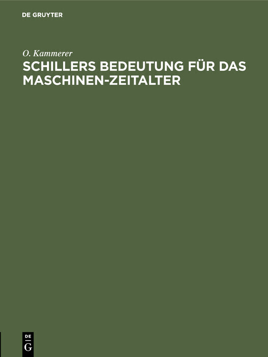 Schillers Bedeutung für das Maschinen-Zeitalter main product photo