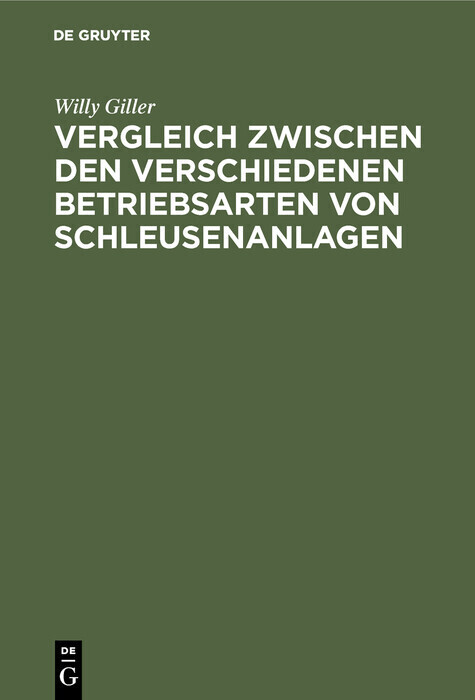 Vergleich zwischen den verschiedenen Betriebsarten von Schleusenanlagen main product photo