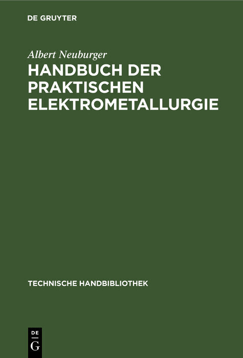 Handbuch der Praktischen Elektrometallurgie main product photo
