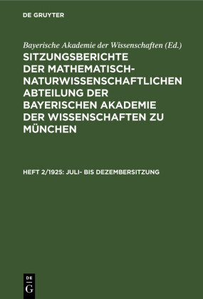 Juli- bis Dezembersitzung