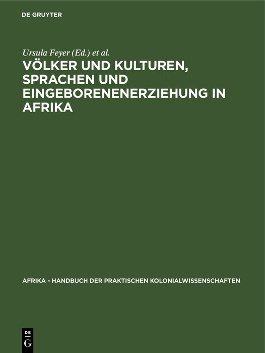 Völker und Kulturen, Sprachen und Eingeborenenerziehung in Afrika main product photo