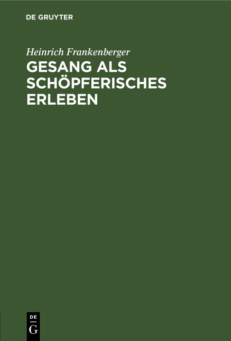 Gesang als schöpferisches Erleben main product photo