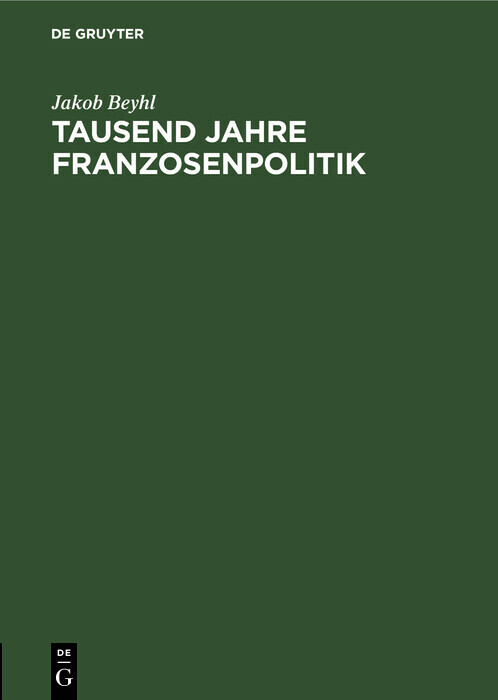 Tausend Jahre Franzosenpolitik main product photo