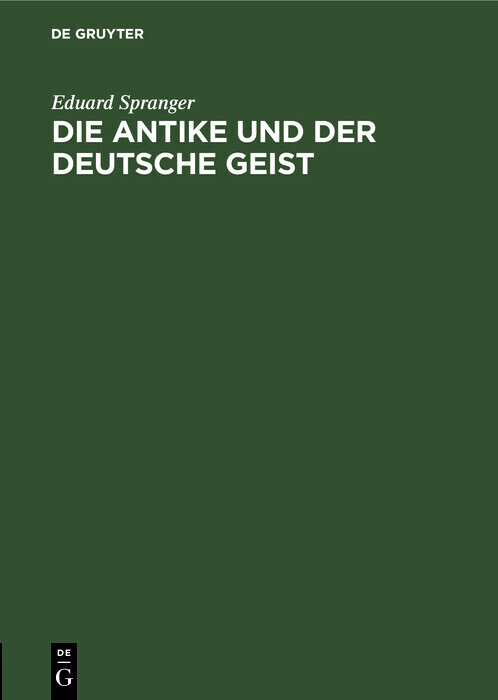 Die Antike und der deutsche Geist main product photo