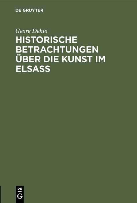 Historische Betrachtungen über die Kunst im Elsaß main product photo