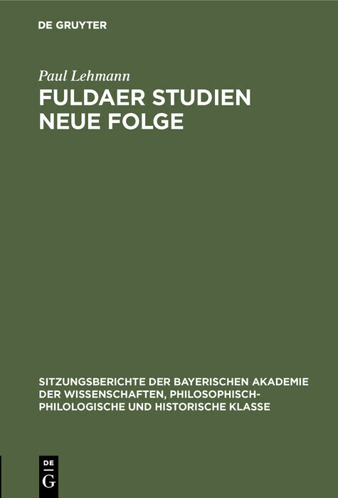 Fuldaer Studien Neue Folge main product photo