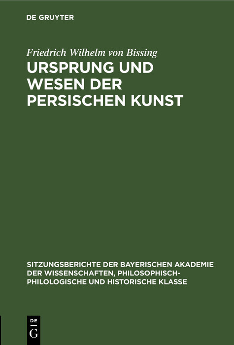 Ursprung und Wesen der persischen Kunst main product photo