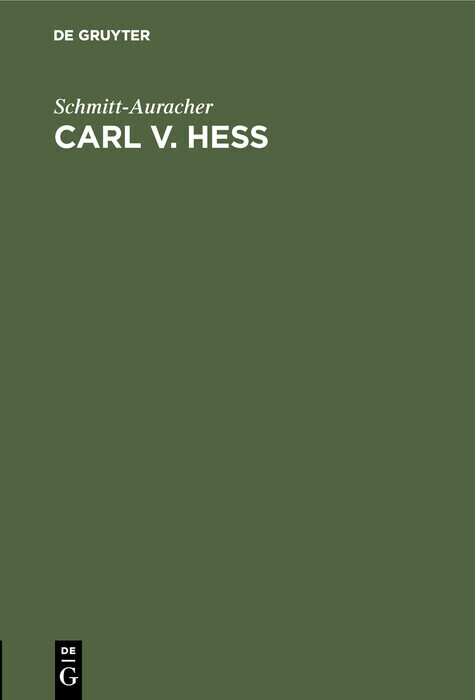 Carl v. Hess main product photo