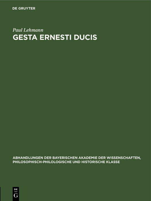 Gesta Ernesti ducis main product photo