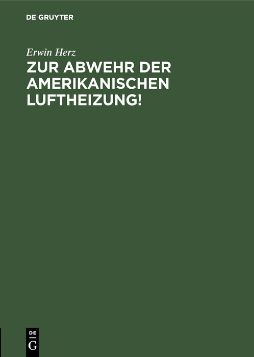 Zur Abwehr der Amerikanischen Luftheizung main product photo