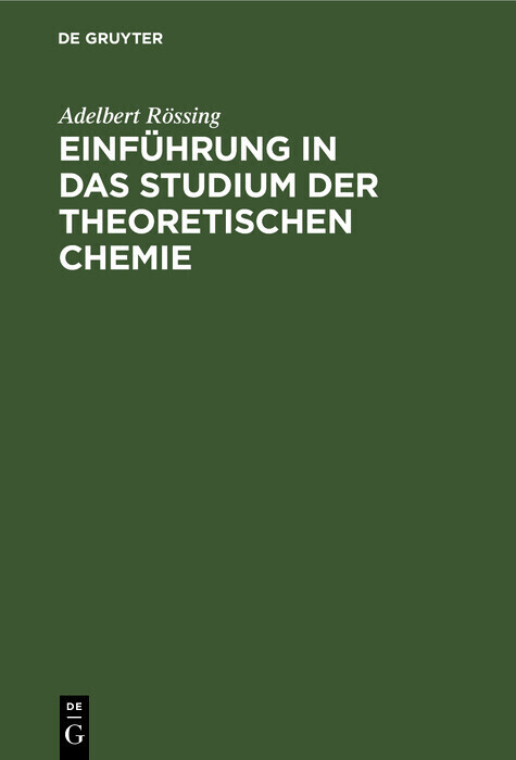 Einführung in das Studium der theoretischen Chemie main product photo