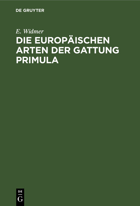 Die europäischen Arten der Gattung Primula main product photo