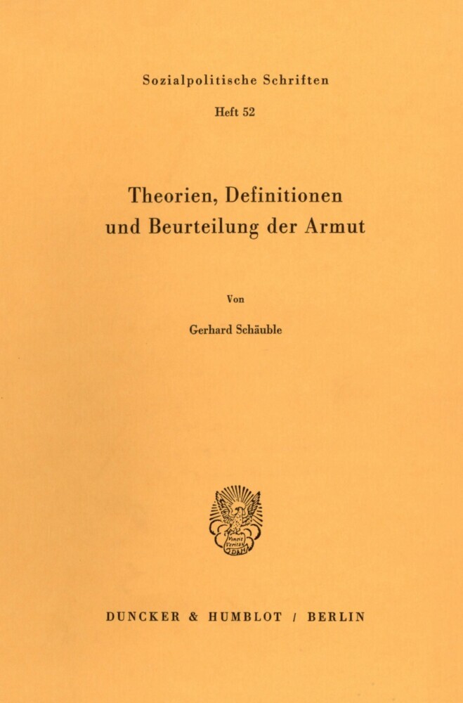 Theorien, Definitionen und Beurteilung der Armut. main product photo