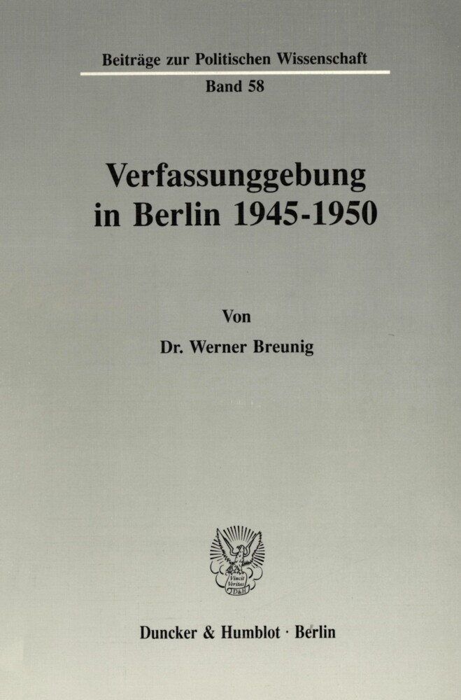 Verfassunggebung in Berlin 1945-1950. main product photo