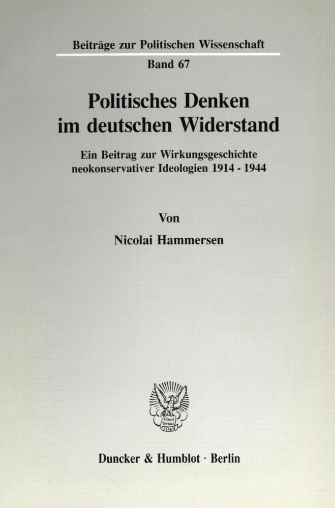 Politisches Denken im deutschen Widerstand. main product photo