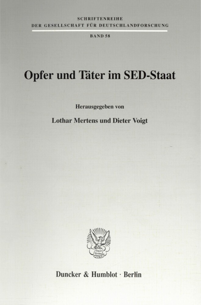 Opfer und Täter im SED-Staat. main product photo