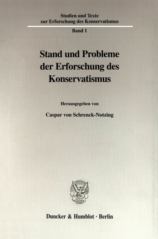 Stand und Probleme der Erforschung des Konservatismus. main product photo