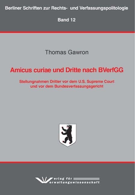 Amicus curiae und Dritte nach BVerfGG main product photo