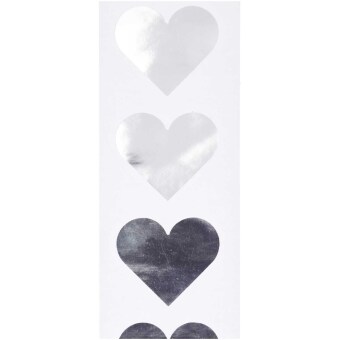 Sticker Herzen silber FSC MIX