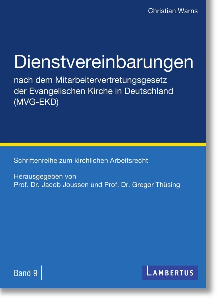 Dienstvereinbarungen nach dem Mitarbeitervertretungsgesetz der Evangelischen Kirche in Deutschland (MVG-EKD) main product photo