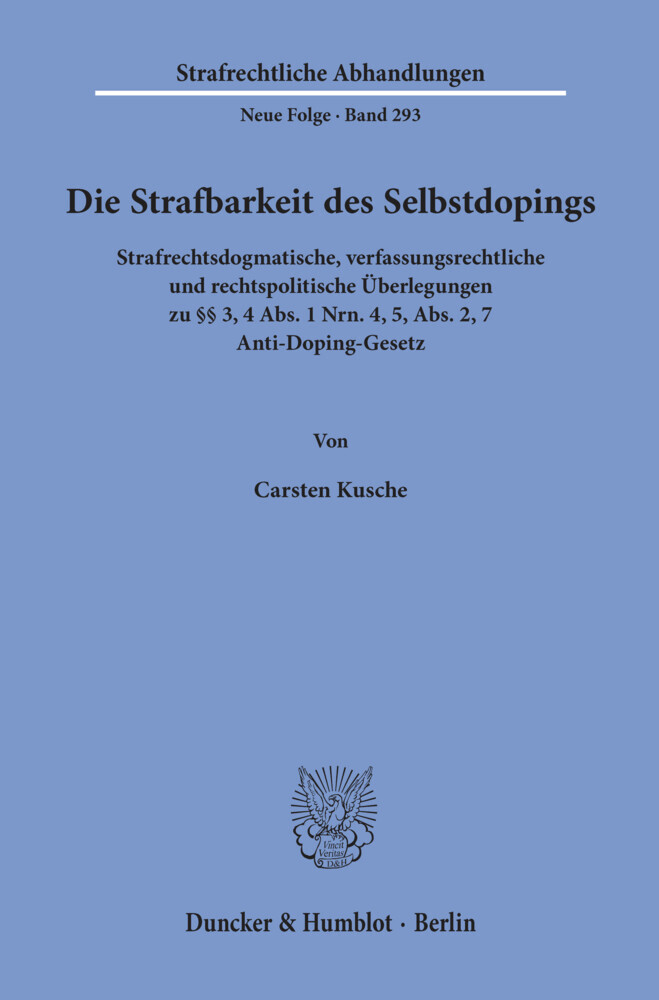 Die Strafbarkeit des Selbstdopings. main product photo