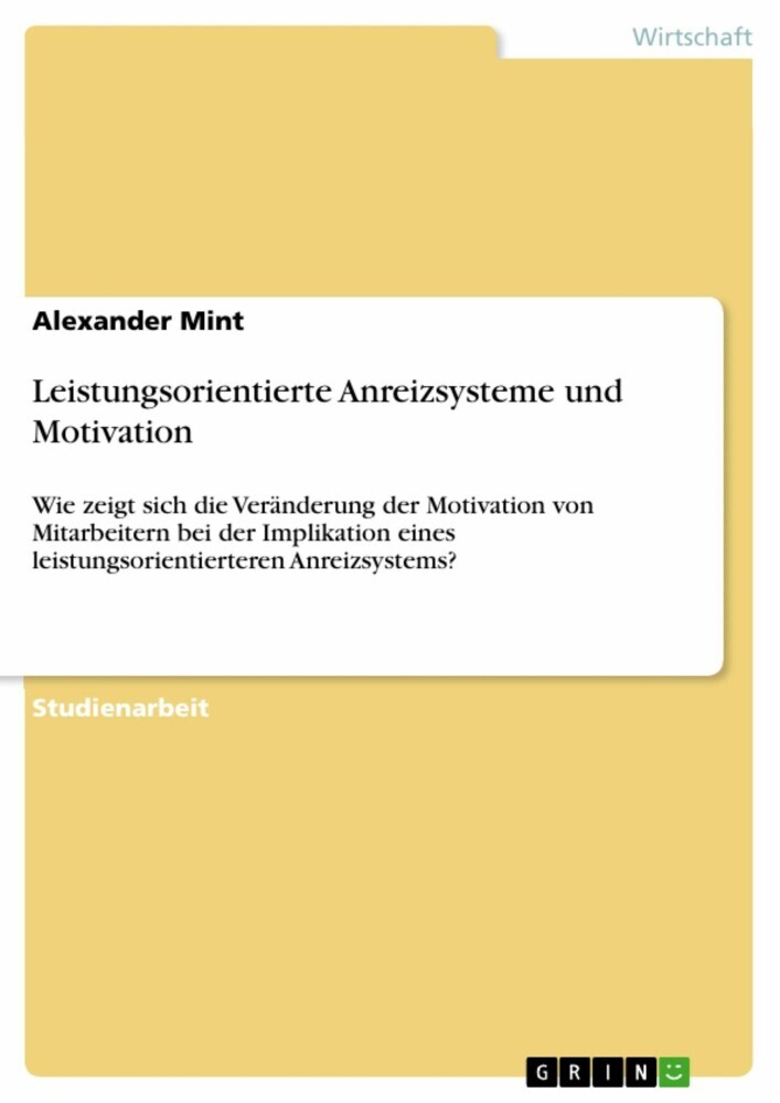 Leistungsorientierte Anreizsysteme und Motivation main product photo