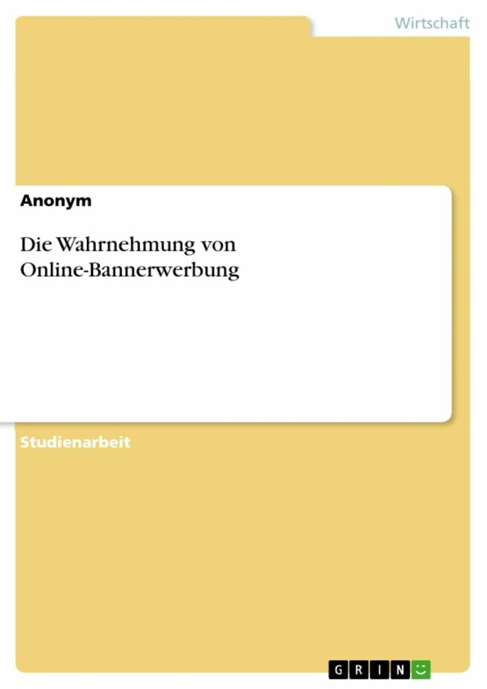 Die Wahrnehmung von Online-Bannerwerbung main product photo