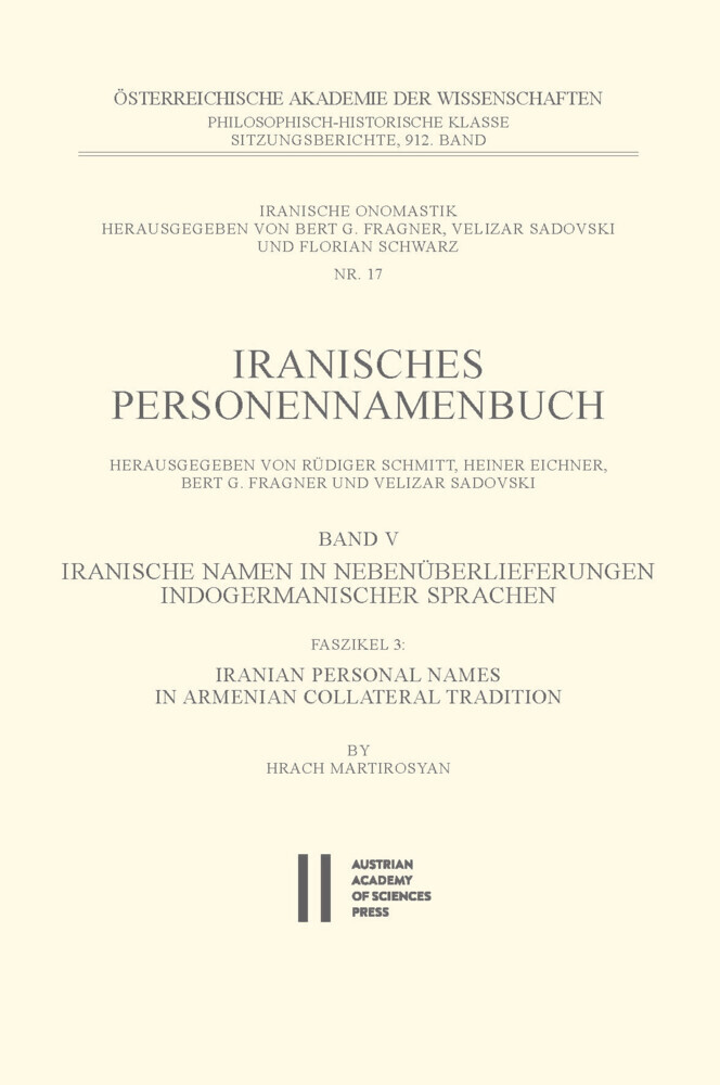 Iranische Namen in Nebenüberlieferungen indogermanischer Sprachen, Band V main product photo