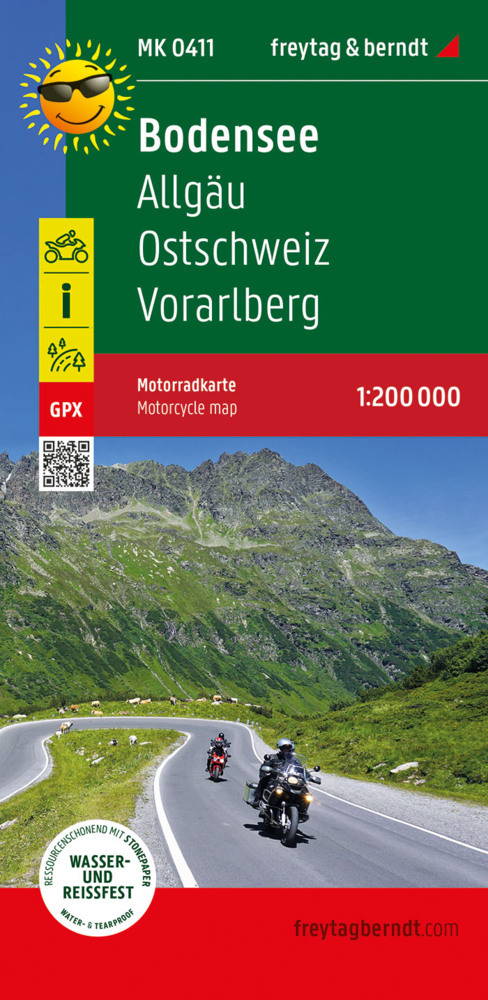 Bodensee, Motorradkarte 1:200.000, freytag & berndt main product photo