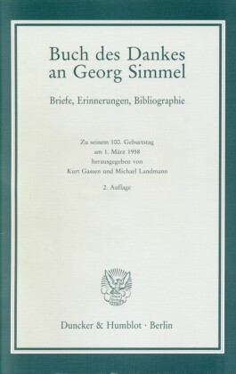 Buch des Dankes an Georg Simmel.