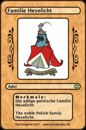 Die adlige polnische Familie Heselicht. The noble Polish family Heselicht.