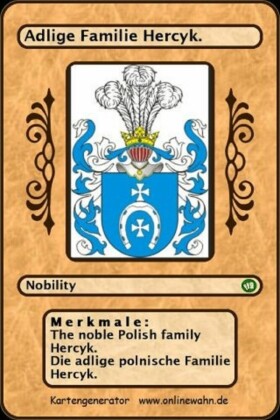The noble Polish family Hercyk. Die adlige polnische Familie Hercyk.