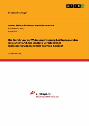 Die Einführung der Widerspruchslösung bei Organspenden in Deutschland. Die Analyse verschiedener Interessengruppen mittels Framing-Konzept