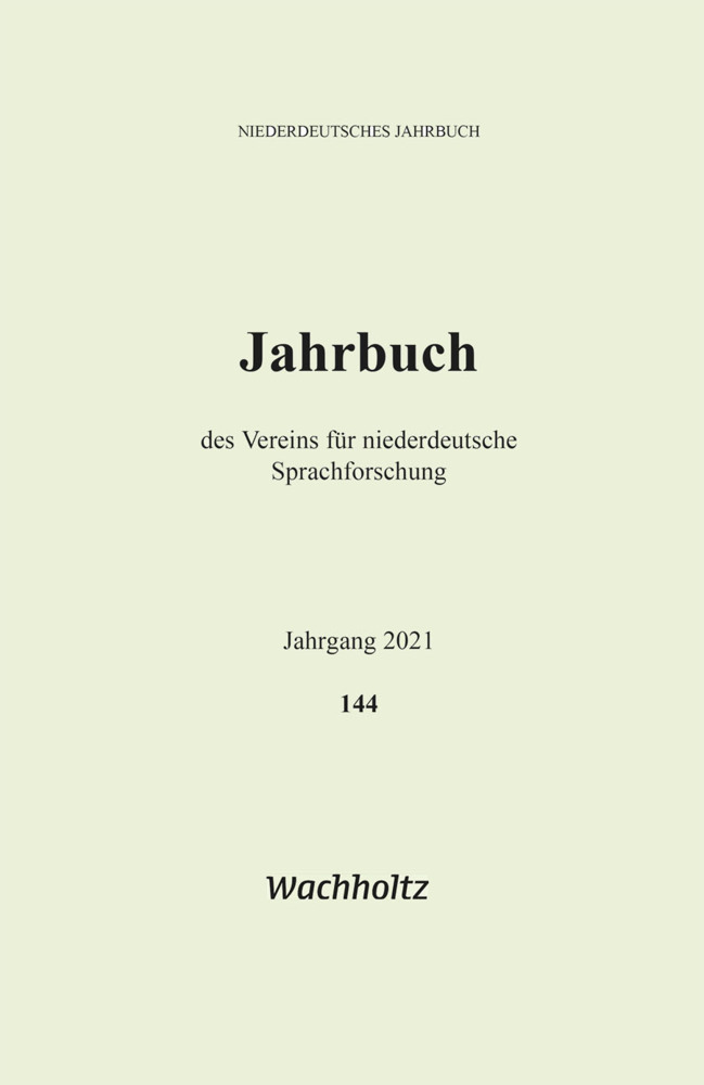 Niederdeutsches Jahrbuch 144 (2021) main product photo