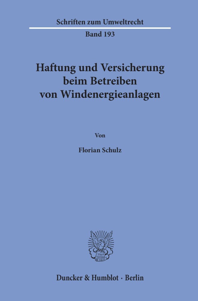 Haftung und Versicherung beim Betreiben von Windenergieanlagen. main product photo