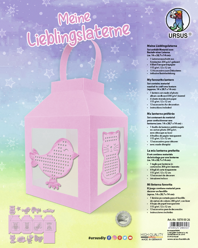 URSUS Meine Lieblingslaterne, pink main product photo