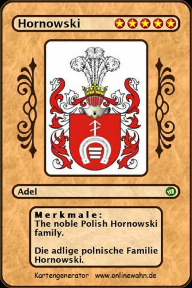 The noble Polish Hornowski family. Die adlige polnische Familie Hornowski. main product photo