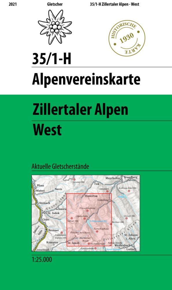 Zillertaler Alpen West - Historische Karte main product photo