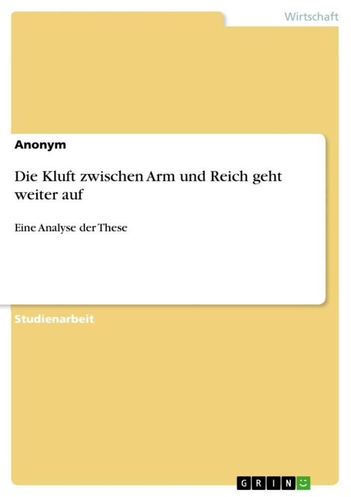 Die Kluft zwischen Arm und Reich geht weiter auf main product photo