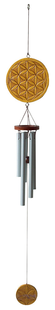 Klangspiel "Blume des Lebens" Holz braun/gold bemalt, 12x80 cm main product photo