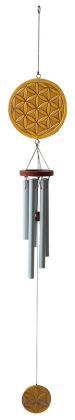 Klangspiel "Blume des Lebens" Holz braun/gold bemalt, 12x80 cm