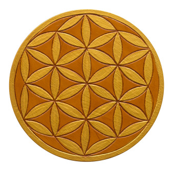 Wandornament "Saat des Lebens" MDF braun/gold bemalt, 20 cm