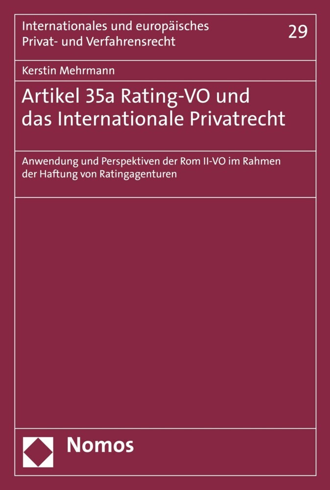 Artikel 35a Rating-VO und das Internationale Privatrecht main product photo