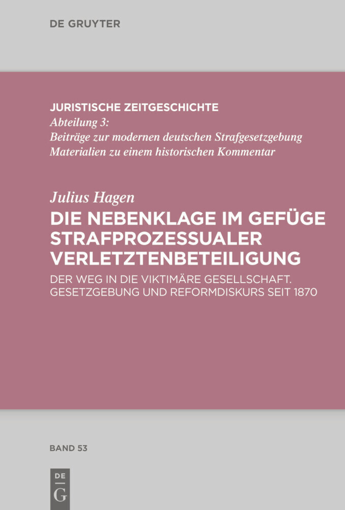 Die Nebenklage im Gefüge strafprozessualer Verletztenbeteiligung main product photo