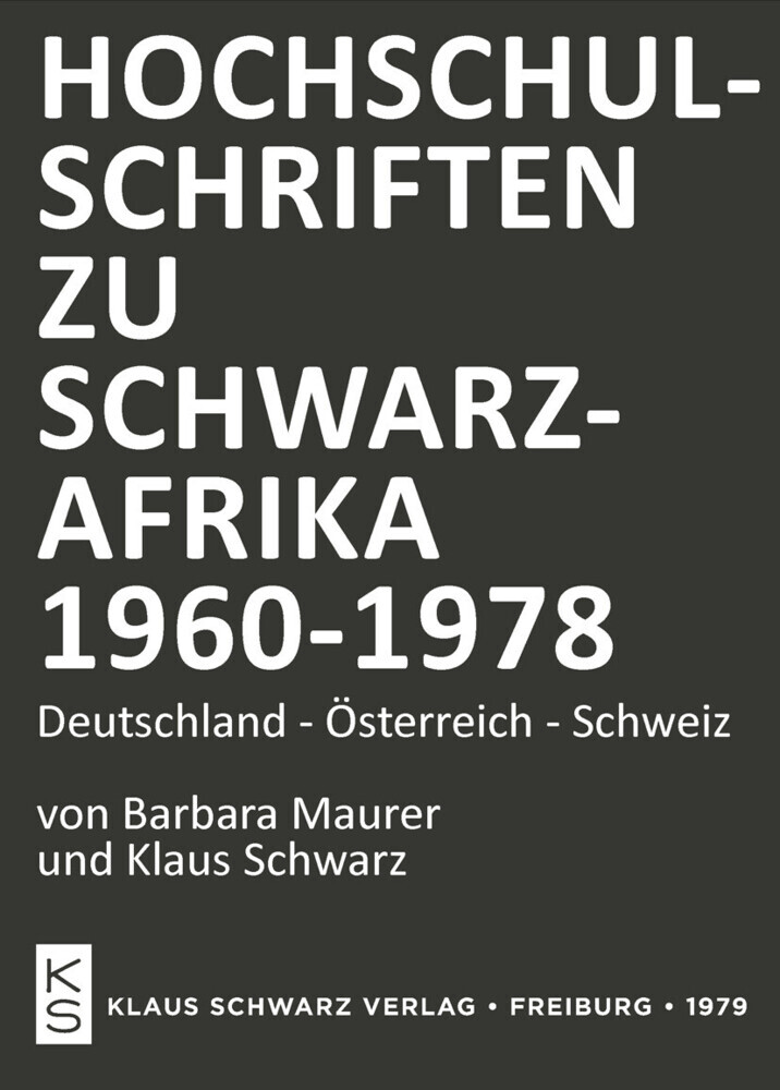 Hochschulschriften zu Schwarzafrika 1960-1978 main product photo