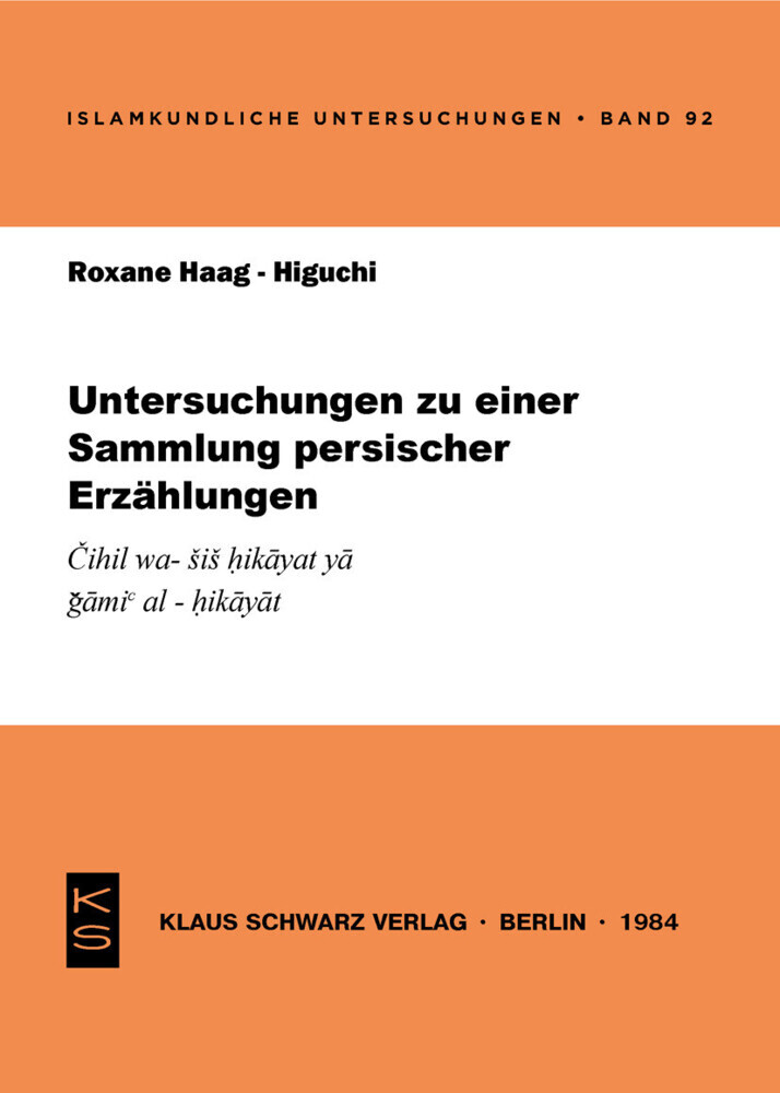 Untersuchungen zu einer Sammlung persischer Erzählungen main product photo